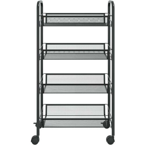 VidaXL Kuhinjska kolica s 4 razine crna 46 x 26 x 85 cm željezna Slike