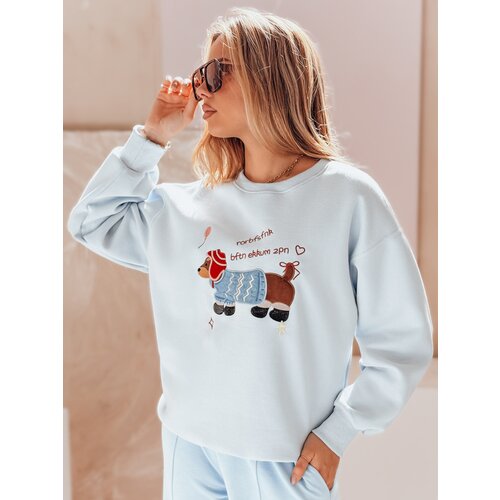 DStreet Bluza damska oversize z haftem DOGSWEETY niebieska Cene
