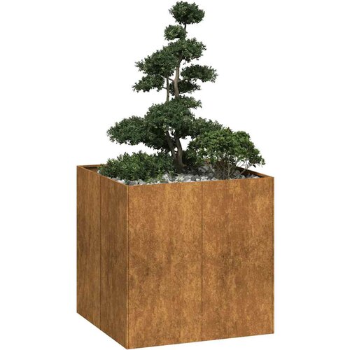 vidaXL Planter Rusty 80x80x80 cm Vremensko odporno jeklo Cene