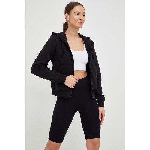 Adidas Bluza ženska, črna barva, s kapuco Slike