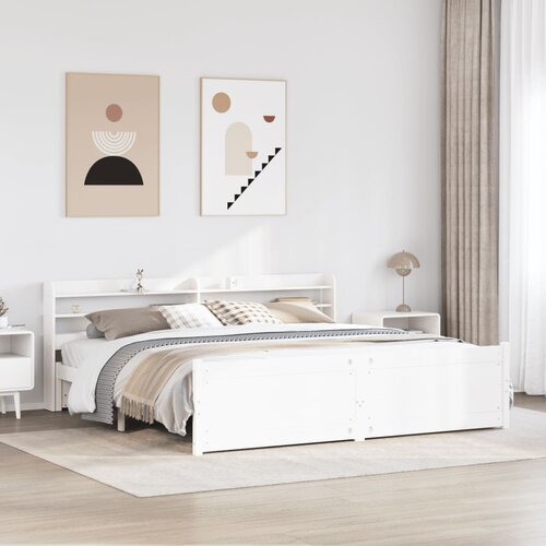 VidaXL Okvir kreveta s uzglavljem bez madraca bijeli 180x200 cm Slike