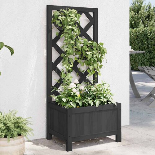  Sadilica s re&amp;scaron;etkom crna 40x30x90 cm od masivne jelovine Slike