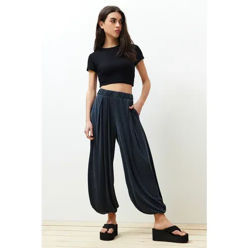 Trendyol Anthracite Modal Carrot/Salwar Cut Trousers