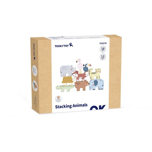 Tooky Toy drvene kocke: Montessori slagalica životinja, 9 el. Slike