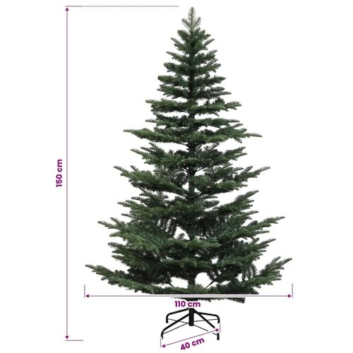  Umjetno božićno drvce s nogom 150 cm 150 LED lampica - Zelena 150 cm s LED svjetlima Slike