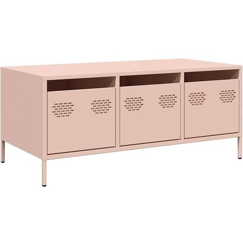 vidaXL Klubska mizica roza 101,5x50x43,5 cm valjano jeklo Cene
