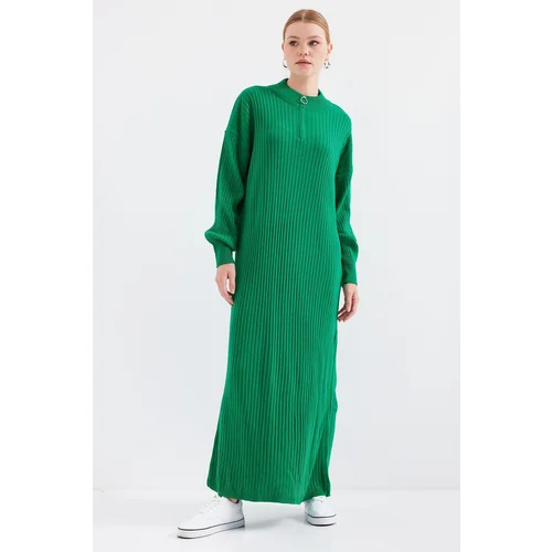 Bigdart 15839 Full-length Knitted Dress - Green