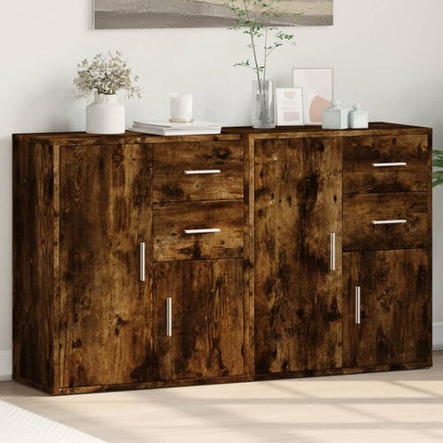  Komoda 2 kom dimljeni hrast 60x31x70 cm od konstruiranog drva Cijene