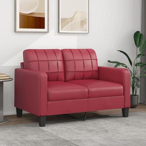vidaXL Kavč dvosed vinsko rdeč 120 cm umetno usnje Cene