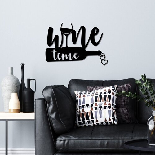 Wallity zidna dekoracija wine time, 54 x 37 cm, crna Cene