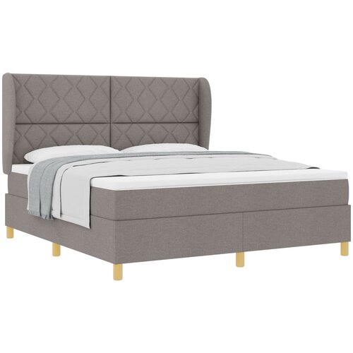 vidaXL Posteljni okvir z vzmetnico - Taupe, 180x200 cm, Tkanina, (22051369) Cene