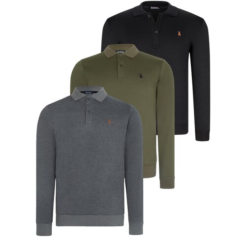 Dewberry TRIPLE SET V4007 MEN&amp;#039;S SWEATSHIRT-BLACK-ANTHRACITE-KHAKI Slike
