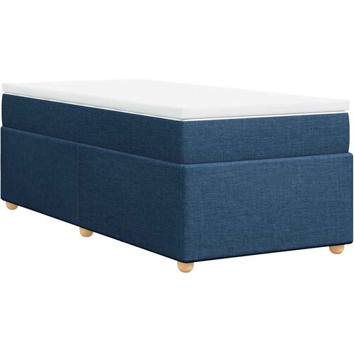 Krevet s oprugama i madracem plavi 100 x 200 cm od tkanine Slike