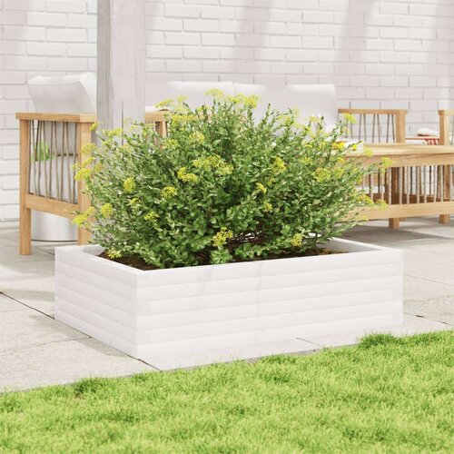 Vrtna sadilica bijela 90 x 60 x 23 cm od masivne borovine Slike