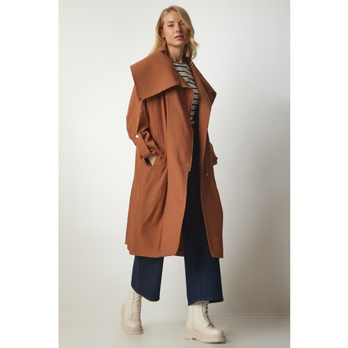 Happiness İstanbul Trench Coat - Brown Slike
