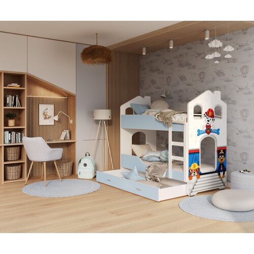 Molarem Home Drveni dječji krevet na kat Dominik Domek - PAW PATROL - plavi - 160x80 cm Cijene