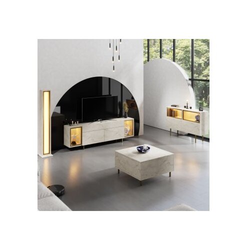 Hanah home TV polica Zenith Travertine Gold Slike