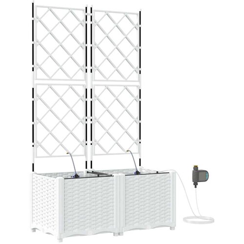  Vrtna saksija 2 pcs Bijeli 80 x 40 x 142 cm Plastika Slike