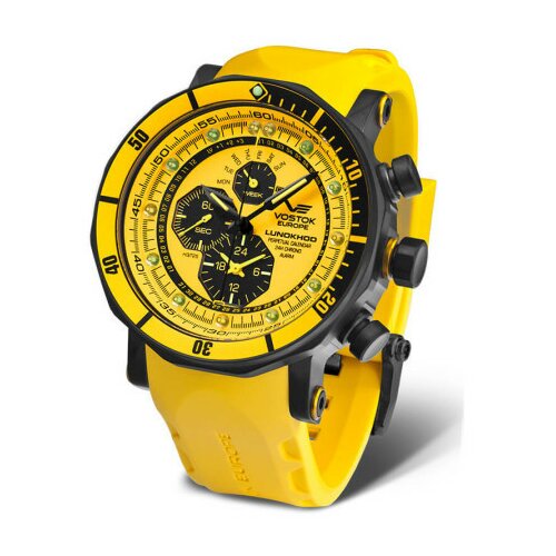 Muški vostok europe chronograph lunokhod 2 pro diver perpetual calendar alarm Žuti ronilački ručni sat ( ym86/620c504 ) Slike