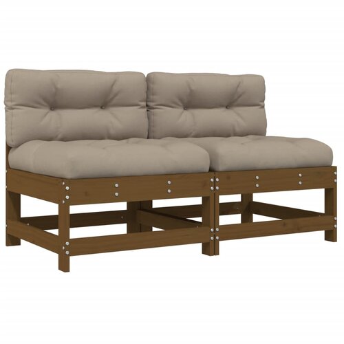 Maison Chic Sredinski kavč - Sofa - Kanape z blazinami 2 kosa medeno rjav trdna borovina, (21727609) Cene