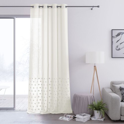  Curtain LUNARE color creamy embroidered theme boho eyelets veil 140x250 ameliahome Slike