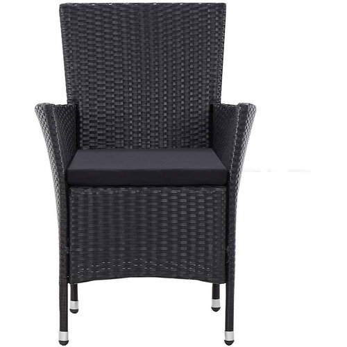  5-dijelni vrtni blagovaonski set od poliratana crni Crna Dužina stola 90 cm Slike