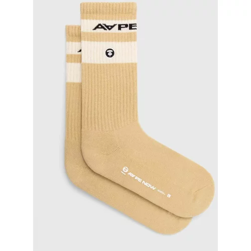 AAPE Čarape Rib w/ Stripe za muškarce, boja: bež, ASO5135