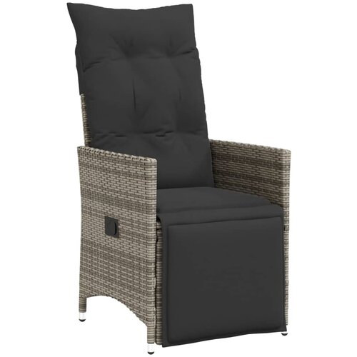 Maison Chic Nastavljiv Vrtni Stoli - Stol za vrt z blazinami siv poli ratan JS33, (21878196) Slike