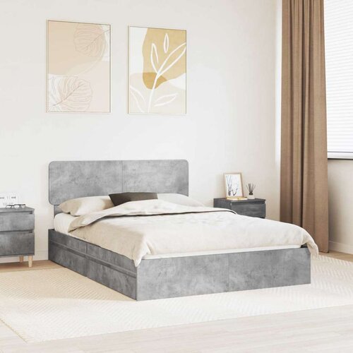  Postelja s shranjevanjem z vzglavjem Betonsko siva 150 x 200 cm, (5000106350) Cene
