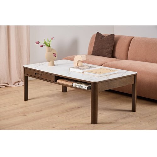 Actona Bež/tamno smeđi stolić za kavu s keramičkom daskom 70x130 cm Southampton &amp;ndash; Slike
