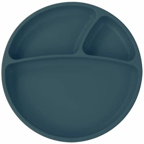 Minikoioi krožnik silikonski z razdelki deep blue