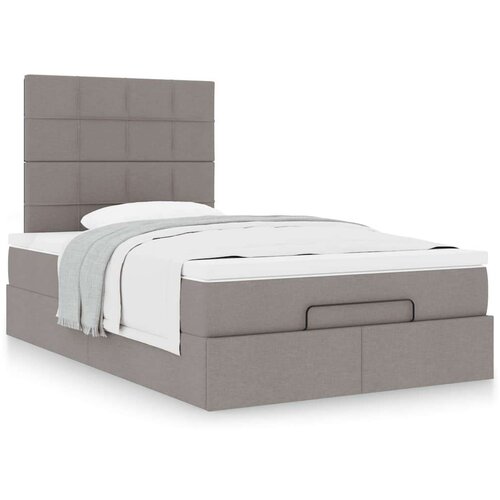 vidaXL Otomanski posteljni okvir z vzmetnico taupe 120x200 cm blago Cene