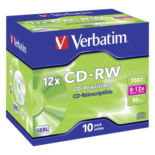 Verbatim 1x10 CD-RW 80 / 700MB 8x - 12x Speed, Jewel Case Cijene