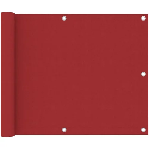 vidaXL Balkonsko platno rdeče 75x600 cm oksford blago