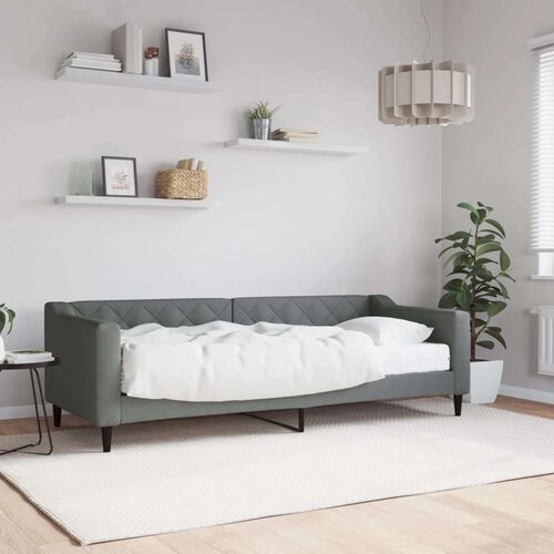 VidaXL dnevni krevet s madracem tamnosivi 80 x 200 cm od tkanine Slike