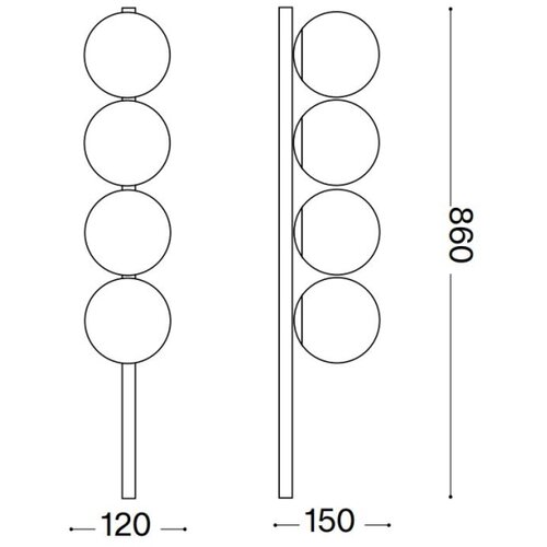 Ideal lux - led plafonsko svetlo binomio 4xG9/3W/230V crno Slike