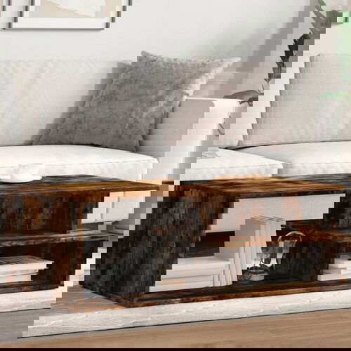 Furnova Klubska mizica dimljeni hrast 102x55x35 cm inženirski les, (21915375) Slike