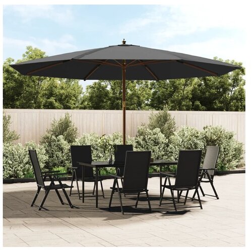  Vrtni suncobran s drvenim stupom antracit 400x273 cm Cene