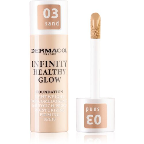 Dermacol Infinity Healthy Glow tekoči puder SPF 10 odtenek 03 Sand 20 g Slike