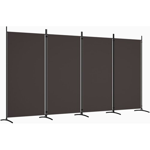  pregrada s 4 panela smeđa 346 x 180 cm od tkanine Slike