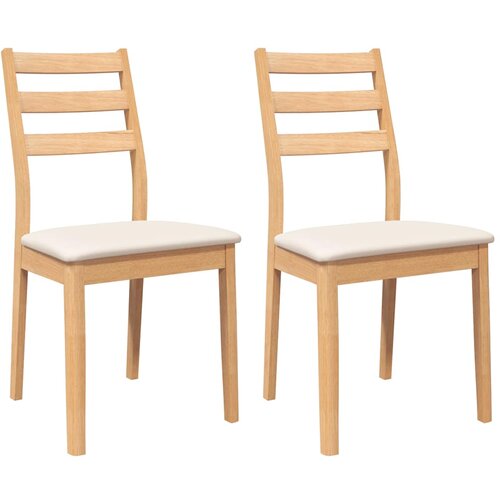 Maison Chic Jedilni stoli - Vzorci stoli z blazinami 2 kosa naravnega masivnega lesa gume A1500, (22031423) Cene