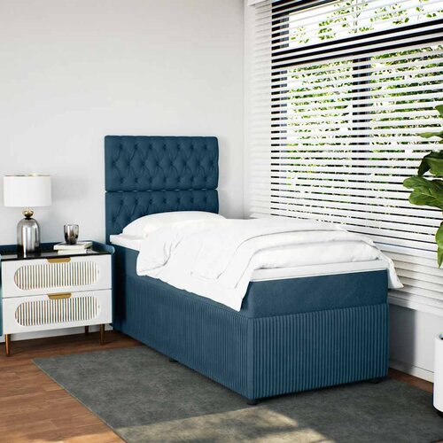 Box spring krevet s madracem plavi 80 x 200 cm bar&scaron;unasti Cijene