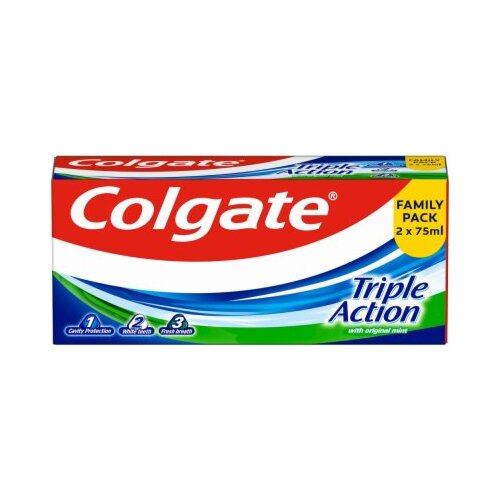 Colgate Triple Action DUOPACK zobna pasta 2x75 ml Slike