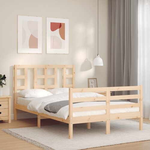 vidaXL Posteljni okvir z vzglavjem 120x200 cm trden les Cene