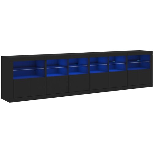 Maison Chic Komoda - Predalnik z LED lučkami črna 283x37x67 cm, (21717498) Cene