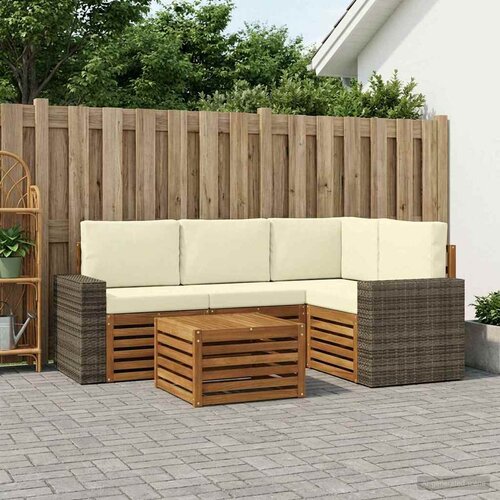  Set vanjskih sofa 5 kom. Prirodna i krem Poliester Cijene
