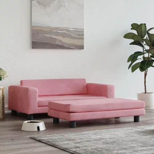  Krevet za pse s produžetkom ružičasti 100x50x30 cm baršunasti