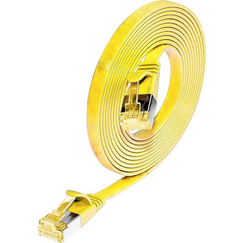 Wirewin 9120042366757 RJ45 omrežni kabel\, Patch kabel CAT 6a U/FTP 0.25 m rumena 1 kos, (20419745) Slike