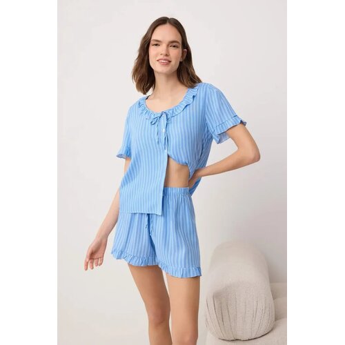 TRENDYOLMILLA ženski set pidžama Thmss26Pt00184, plava-plava Cene