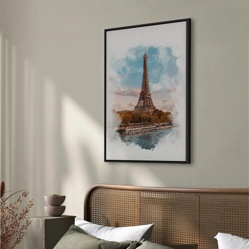  Slika - Paris View (1 Part) Vertical 40x60 U crnom drvenom okviru Slike